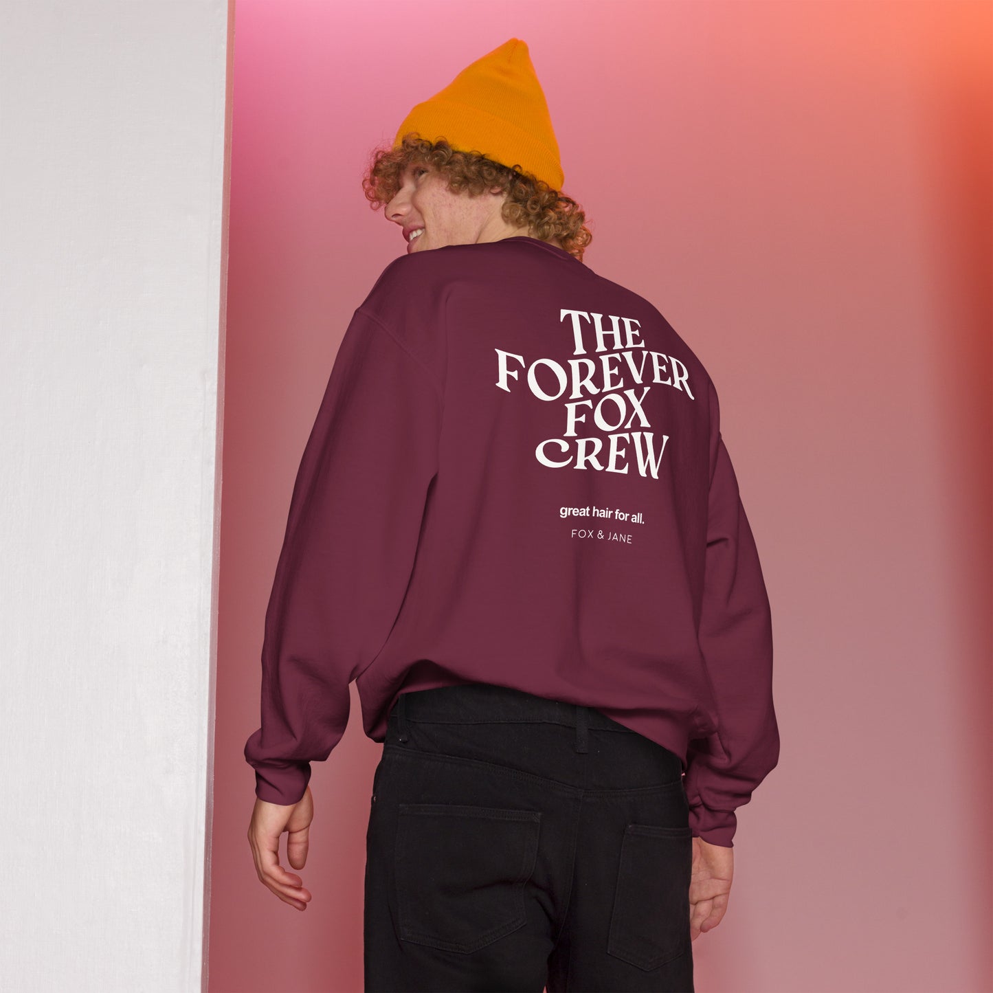 THE FOREVER FOX CREW Unisex Sweatshirt | Back Print | Off White