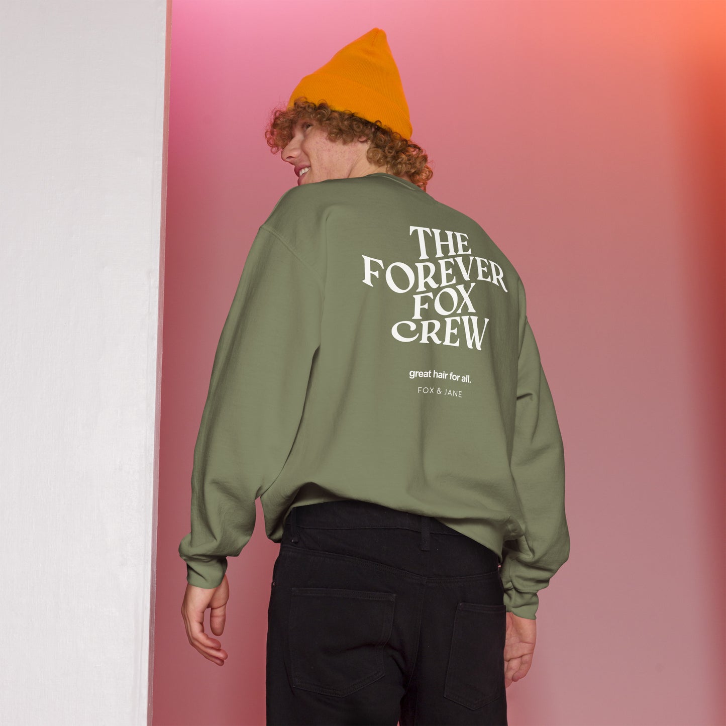 THE FOREVER FOX CREW Unisex Sweatshirt | Back Print | Off White