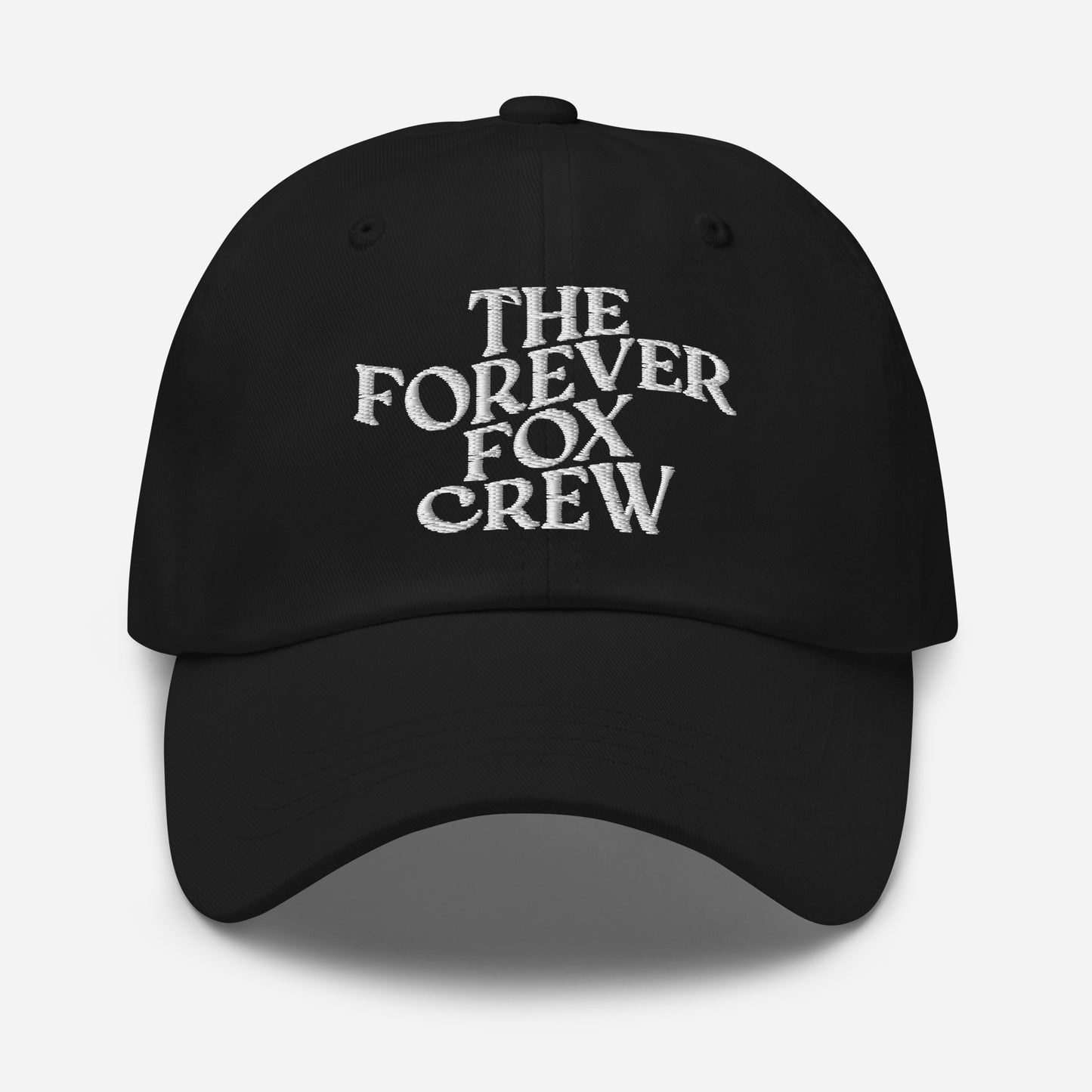 THE FOREVER FOX CREW Dad hat | Front & Back Embroidery | White