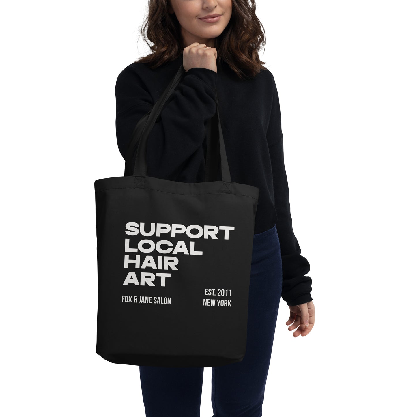 SUPPORT YOUR LOCAL HAIR ART Eco Tote Bag | Front Print | Off White