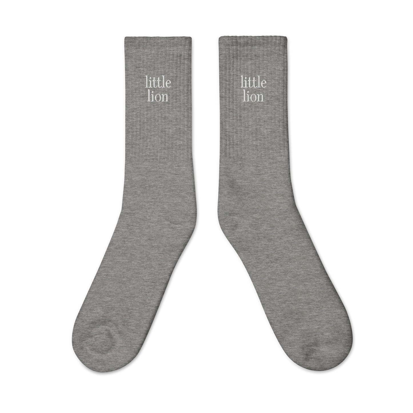 LITTLE LION Embroidered socks | Outside Embroidery | White