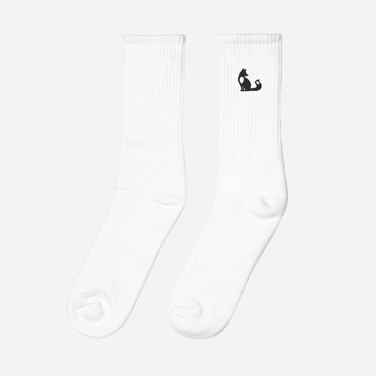 FOX & JANE Embroidered socks | Outside Embroidery | Black