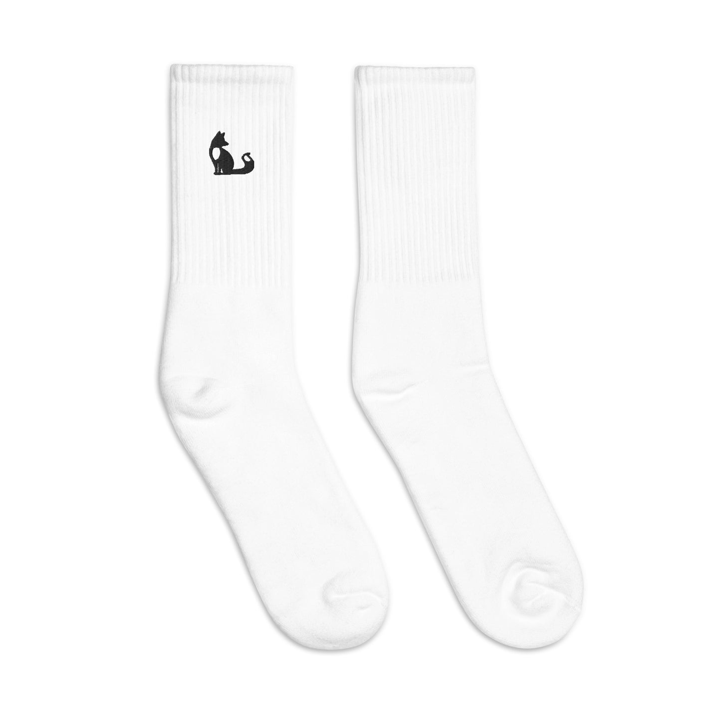 FOX & JANE Embroidered socks | Outside Embroidery | Black