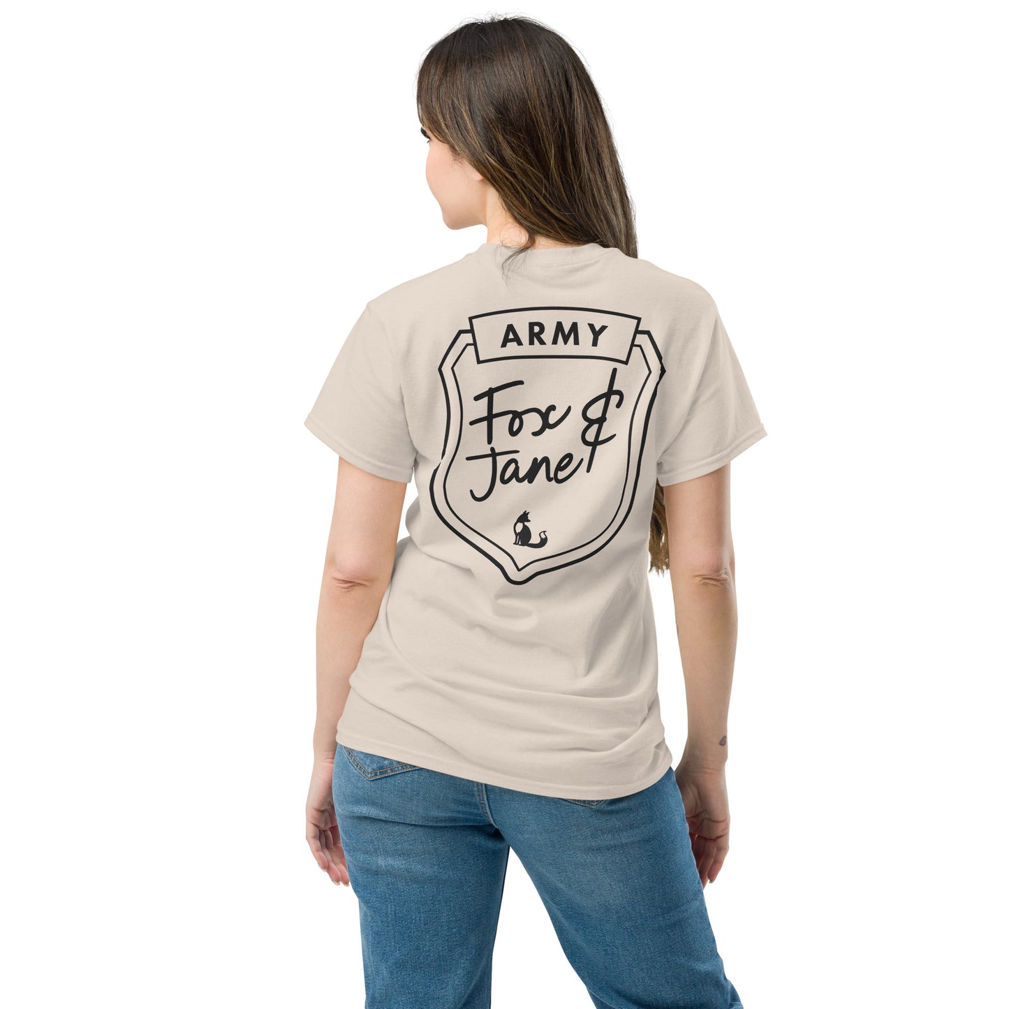 FOX & JANE ARMY Unisex classic tee | Back Print | Off Black