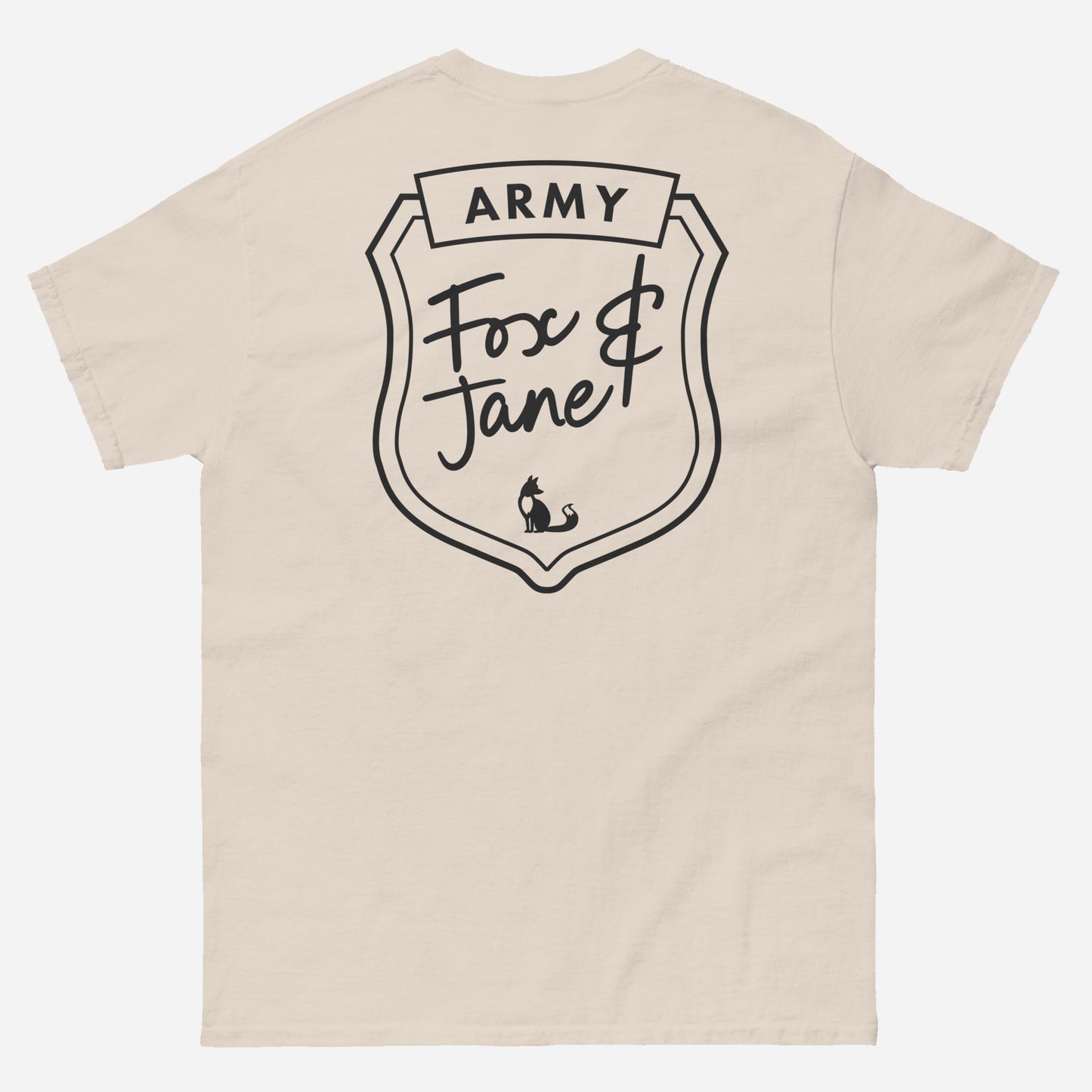 FOX & JANE ARMY Unisex classic tee | Back Print | Off Black