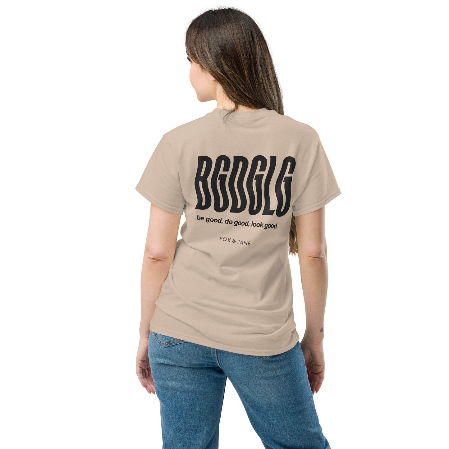 BGDGLG Unisex classic tee | Back Print | Off Black