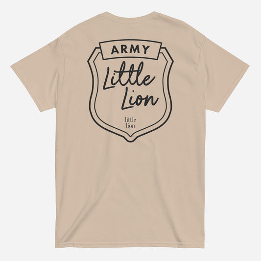 LITTLE LION ARMY Unisex classic tee | Back Print | Off Black