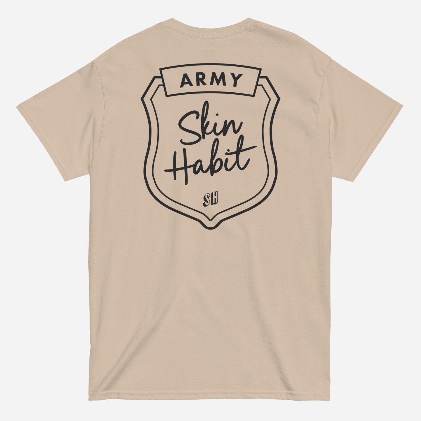 SKIN HABIT ARMY Unisex classic tee | Back Print | Off Black