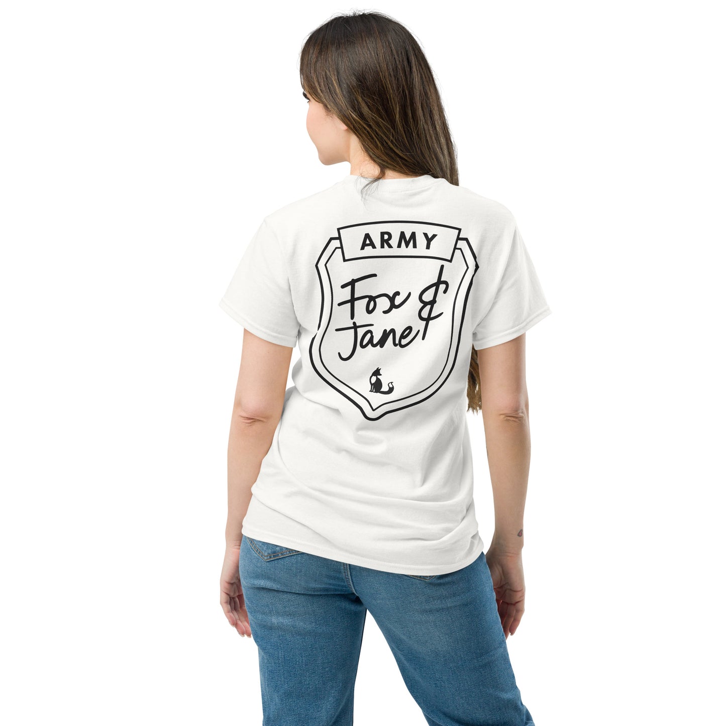 FOX & JANE ARMY Unisex classic tee | Back Print | Off Black