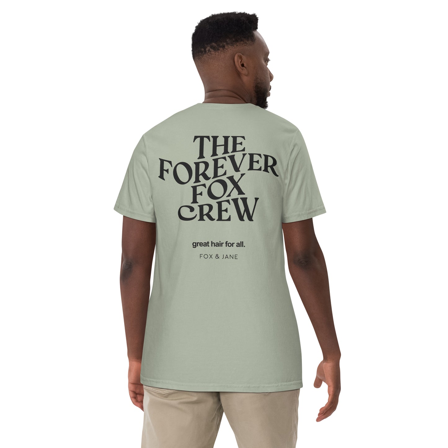 THE FOREVER FOX CREW Unisex garment-dyed heavyweight t-shirt | Back Print | Off Black