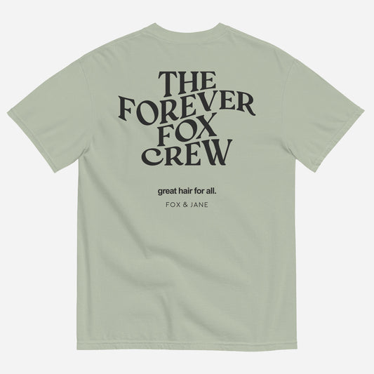 THE FOREVER FOX CREW Unisex garment-dyed heavyweight t-shirt | Back Print | Off Black