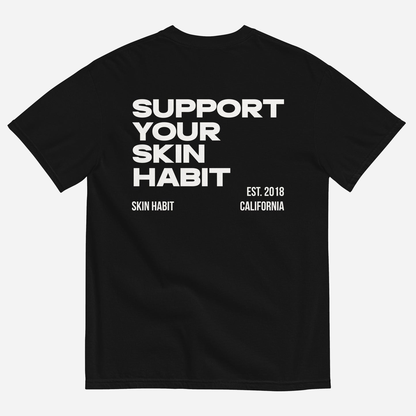 SUPPORT YOUR SKIN HABIT Unisex garment-dyed heavyweight t-shirt | Back Print | Off White