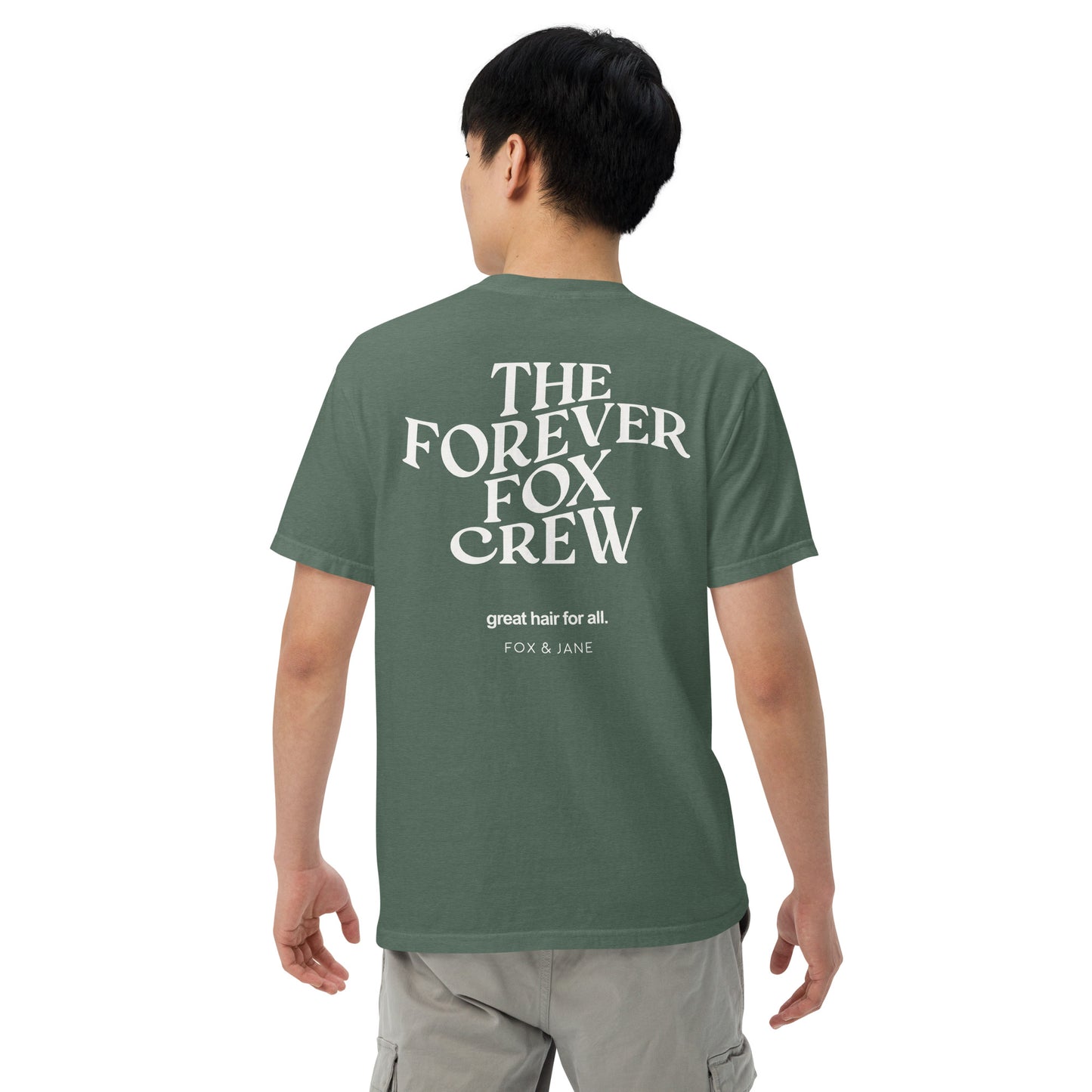 THE FOREVER FOX CREW Unisex garment-dyed heavyweight t-shirt | Back Print | Off White