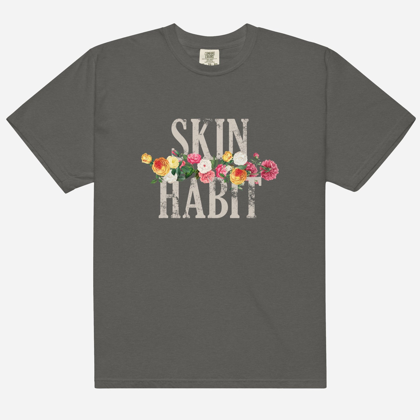 SKIN HABIT N' ROSES Unisex garment-dyed heavyweight t-shirt | Front Print | Off White/Multi