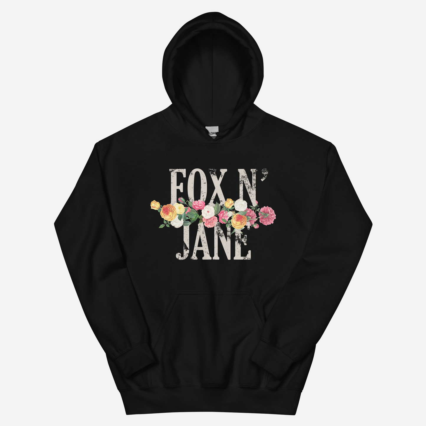 FOX N' JANE Unisex Hoodie | Front Print | Off White/Multi