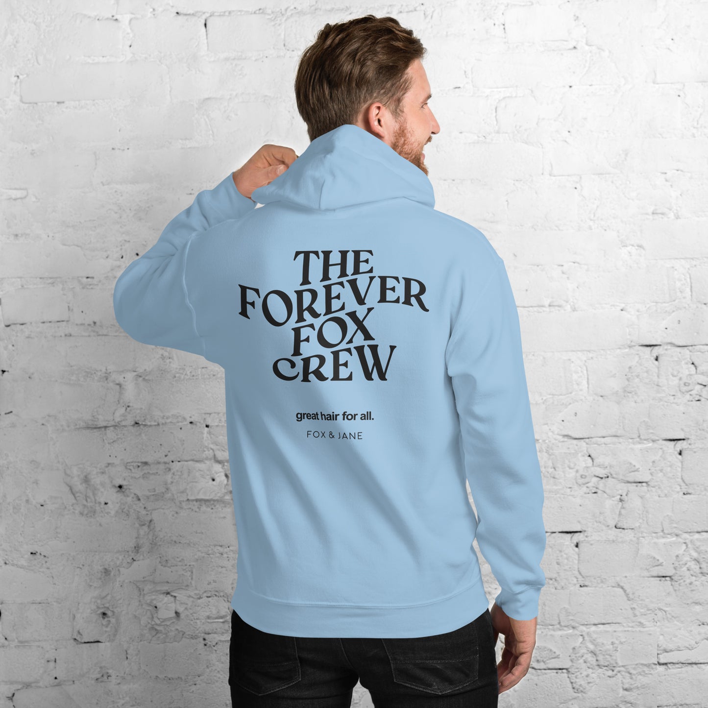 THE FOREVER FOX CREW Unisex Hoodie | Back Print | Off Black