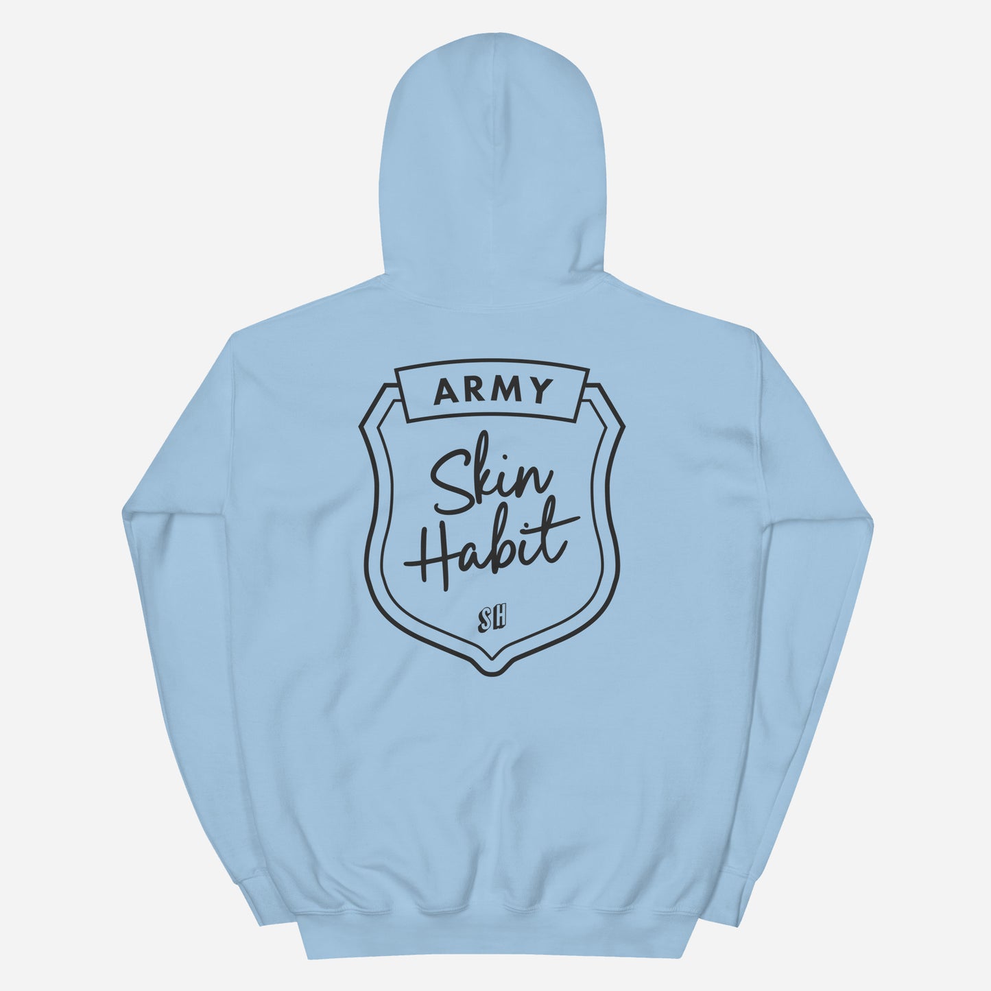 SKIN HABIT ARMY Unisex Hoodie | Back Print | Off Black