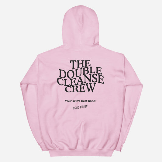 THE DOUBLE CLEANSE CREW Unisex Hoodie | Back Print | Off Black