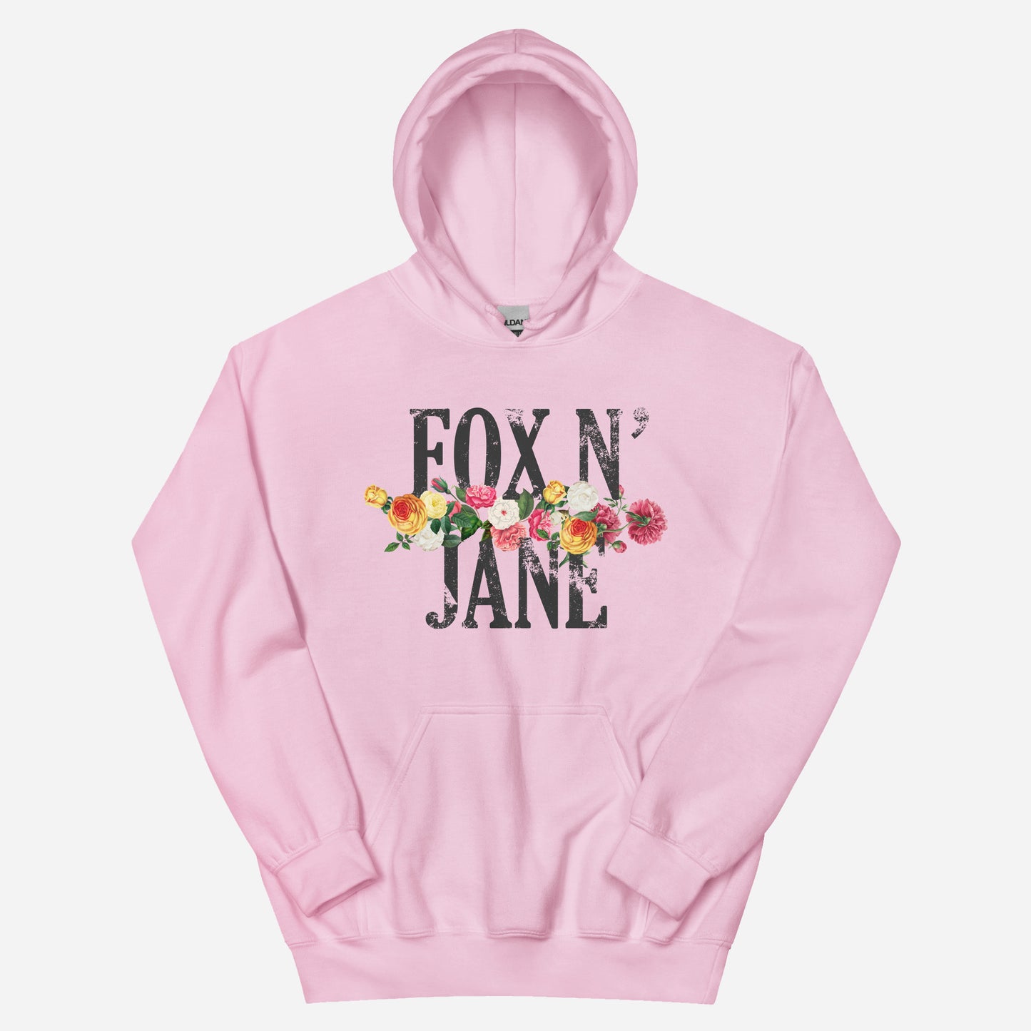 FOX N' JANE Unisex Hoodie | Front Print | Off Black/Multi