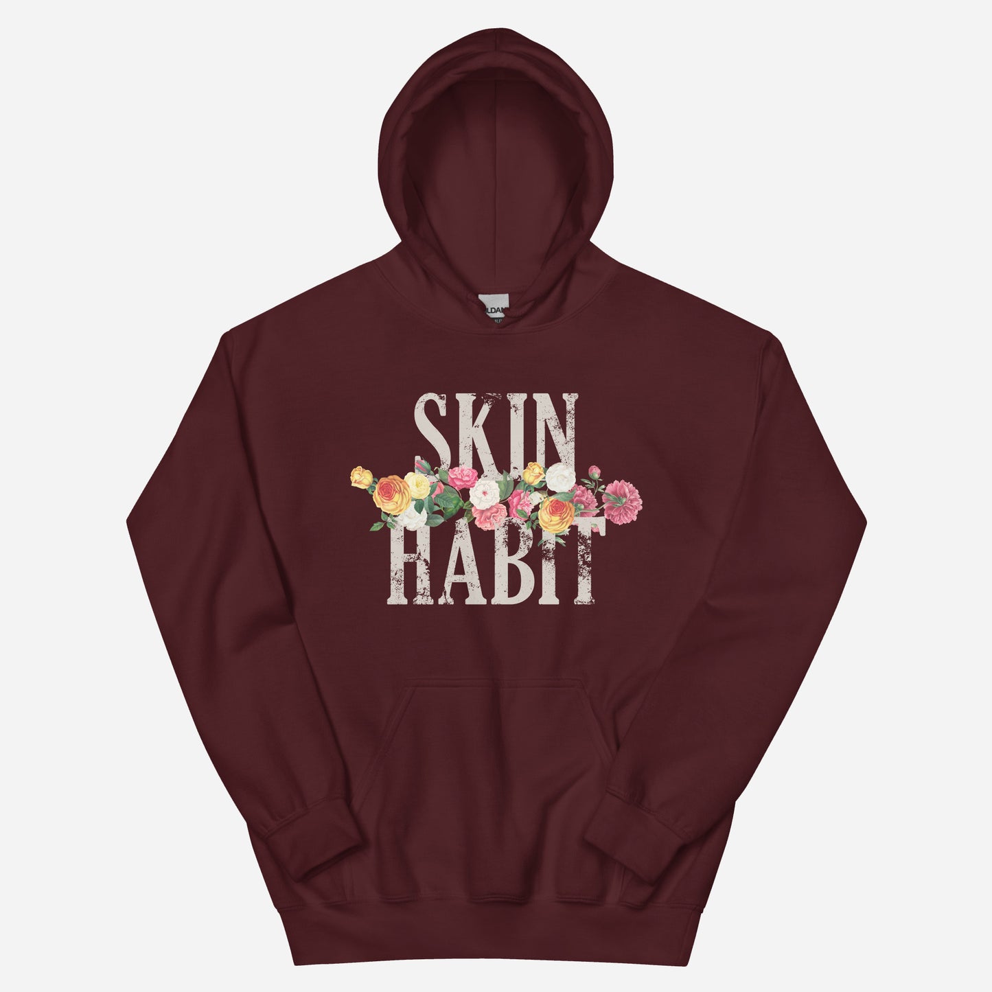 SKIN HABIT N' ROSES Unisex Hoodie | Front Print | Off White/Multi