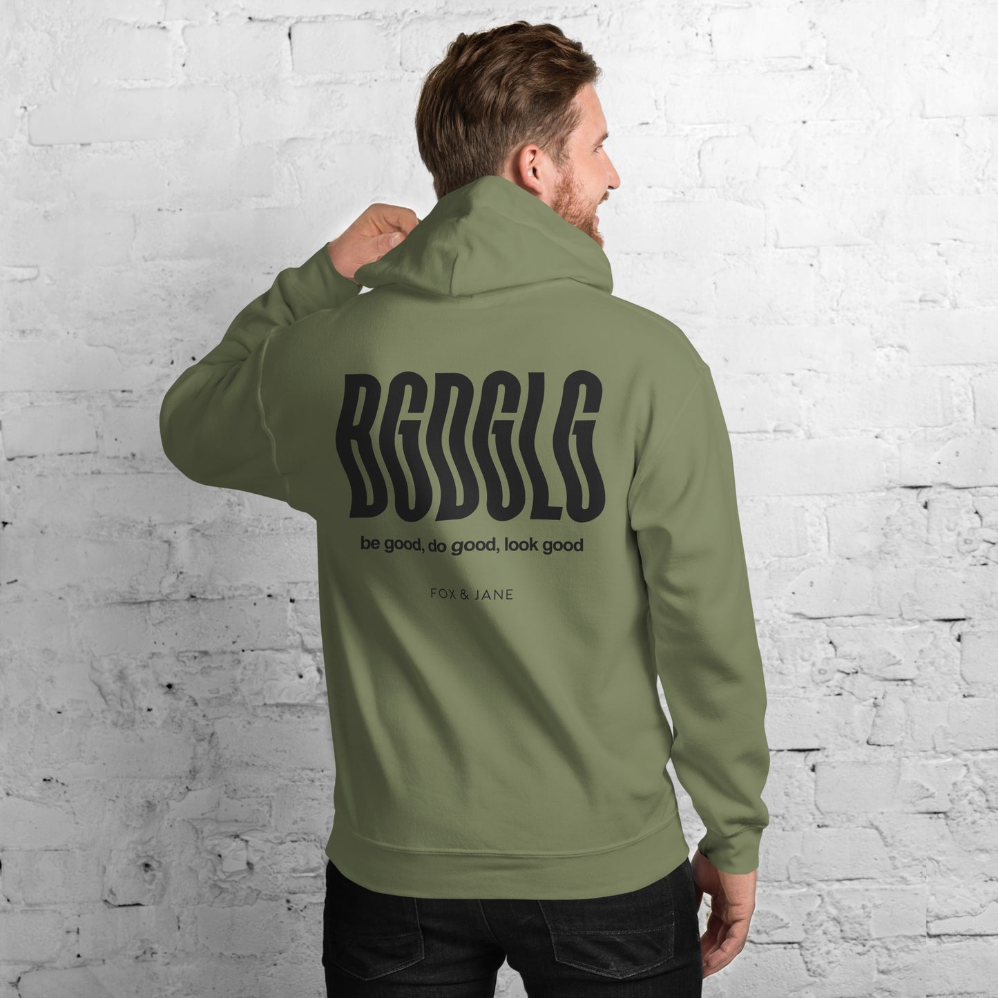 BGDGLG Unisex Hoodie | Front & Back Print | Off Black