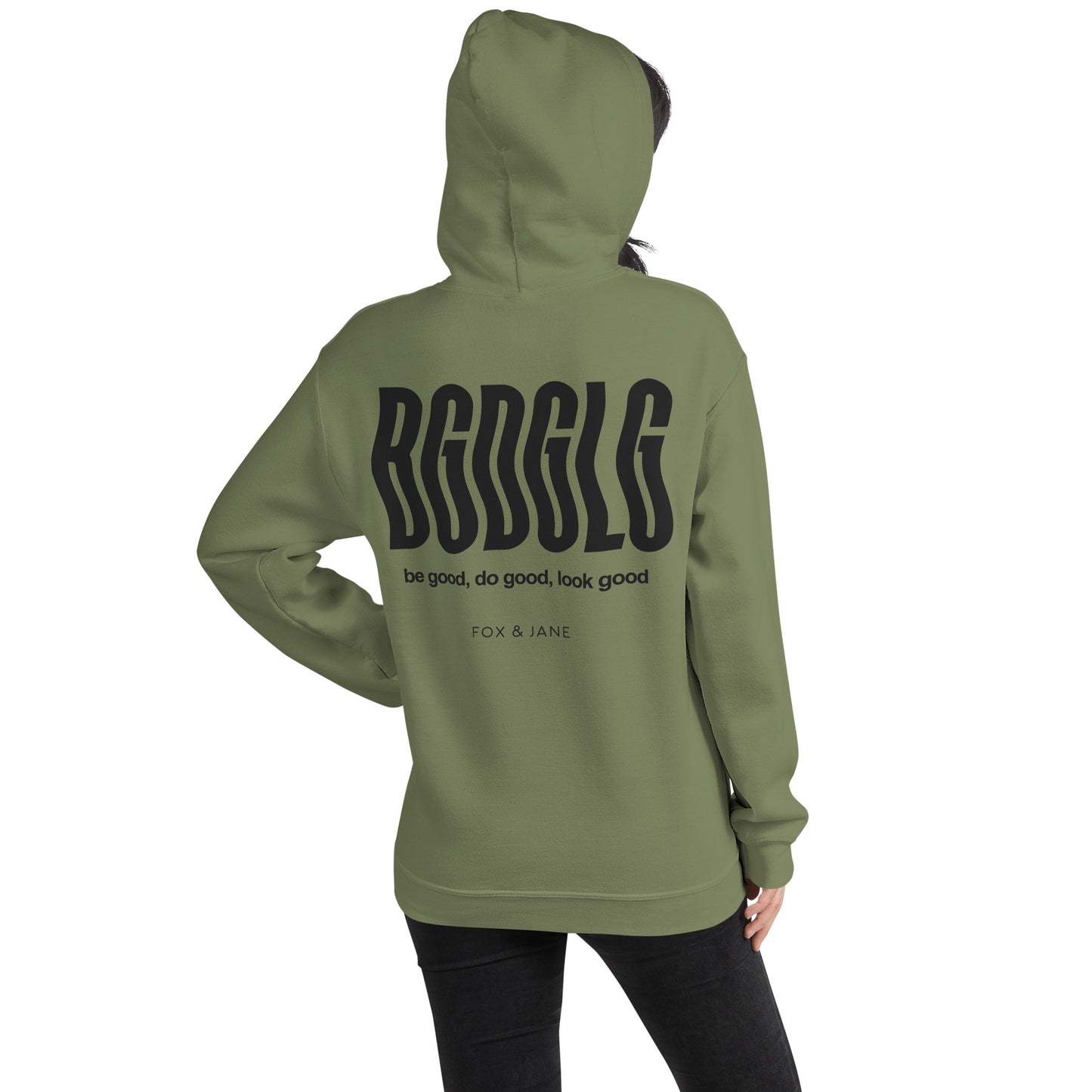 BGDGLG Unisex Hoodie | Front & Back Print | Off Black