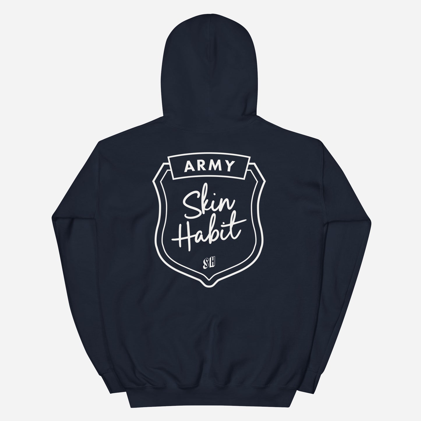 SKIN HABIT ARMY Unisex Hoodie | Back Print | Off White