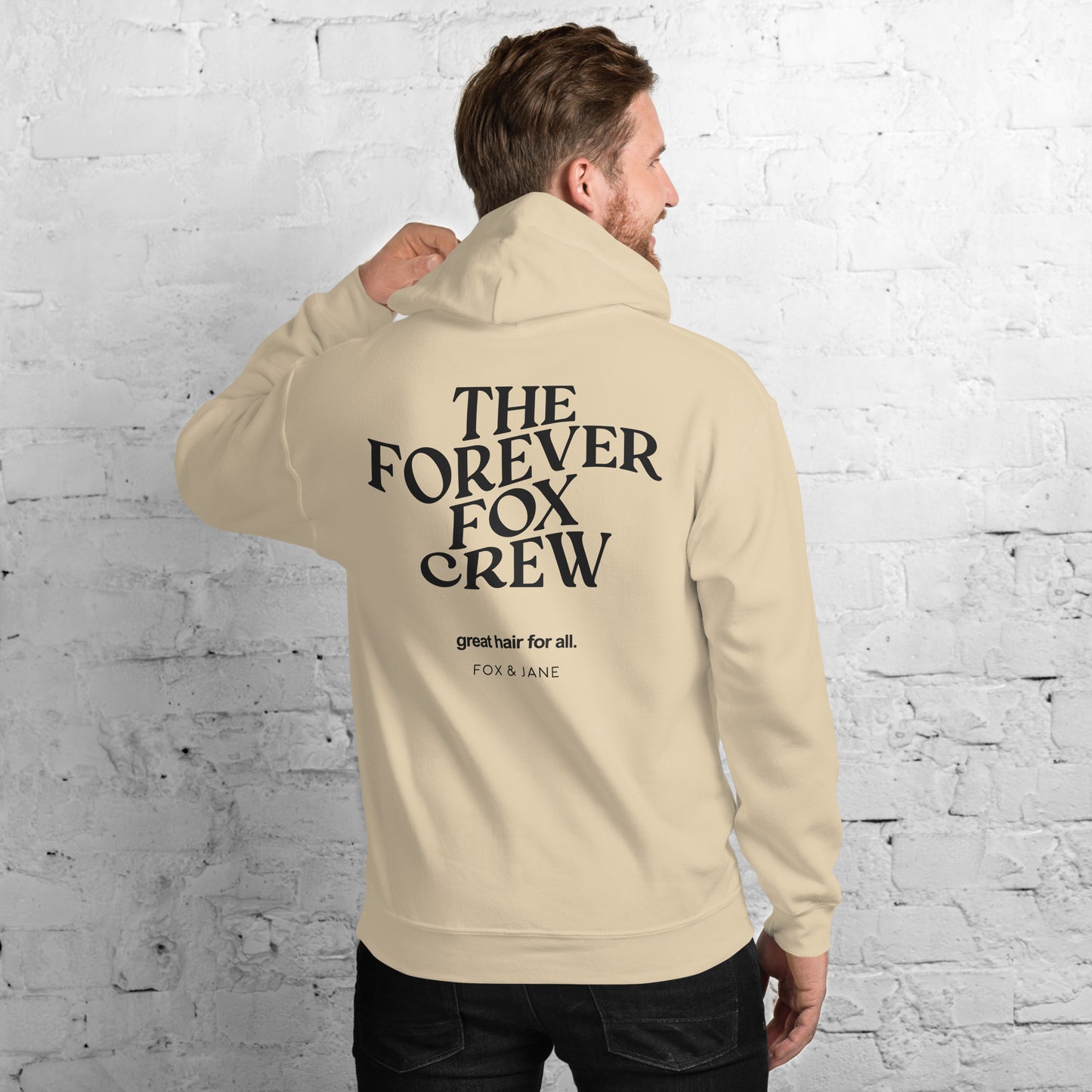 THE FOREVER FOX CREW Unisex Hoodie | Back Print | Off Black