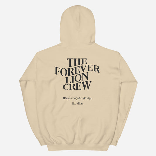 THE FOREVER LION CREW Unisex Hoodie | Back Print | Off Black