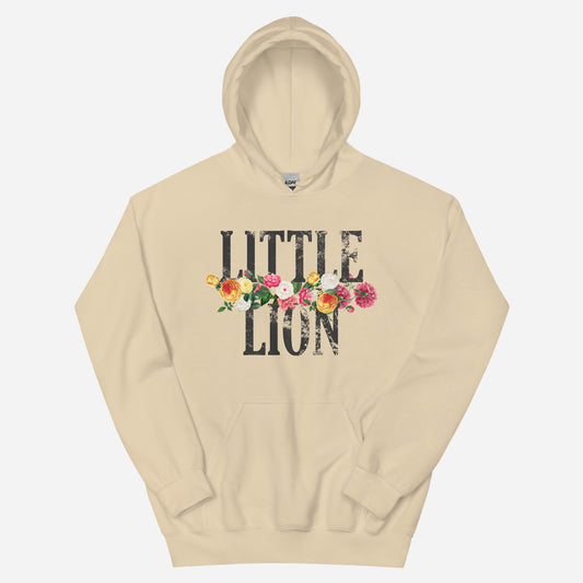 LITTLE LION N' ROSESN Unisex Hoodie | Front Print | Off Black/Multi