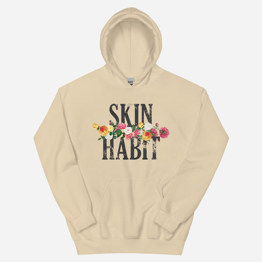 SKIN HABIT N' ROSES Unisex Hoodie | Front Print | Off Black/Multi