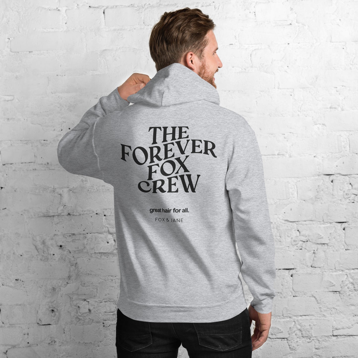 THE FOREVER FOX CREW Unisex Hoodie | Back Print | Off Black