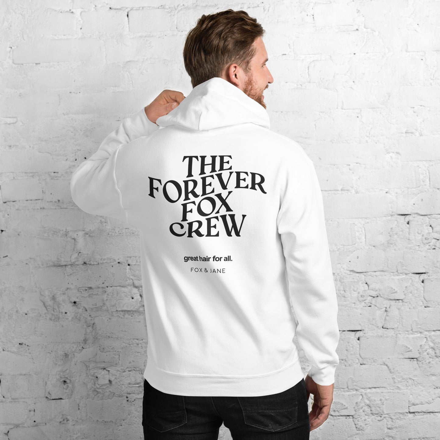 THE FOREVER FOX CREW Unisex Hoodie | Back Print | Off Black