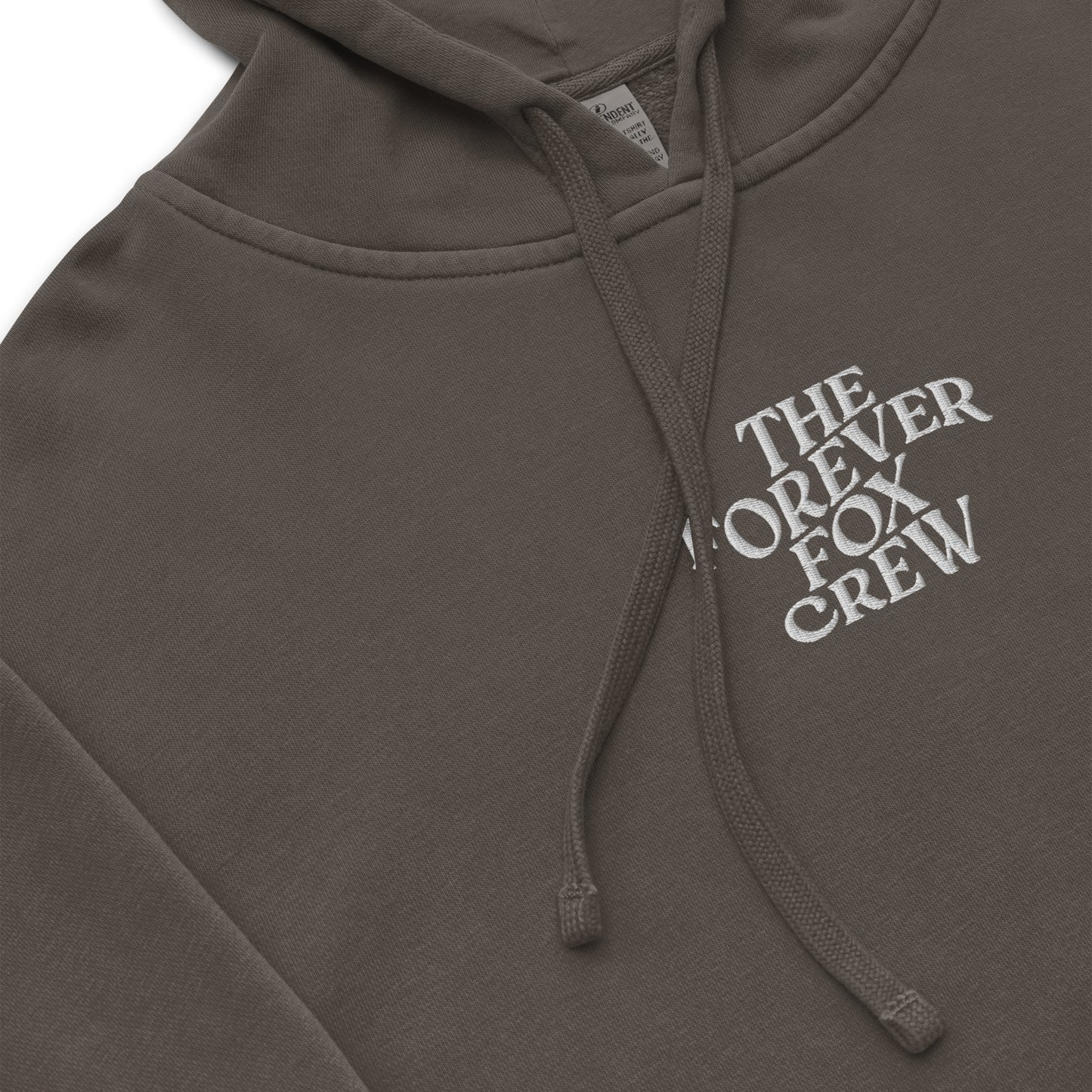 THE FOREVER FOX CREW Unisex pigment-dyed hoodie | Front & Sleeve Embroidery | White