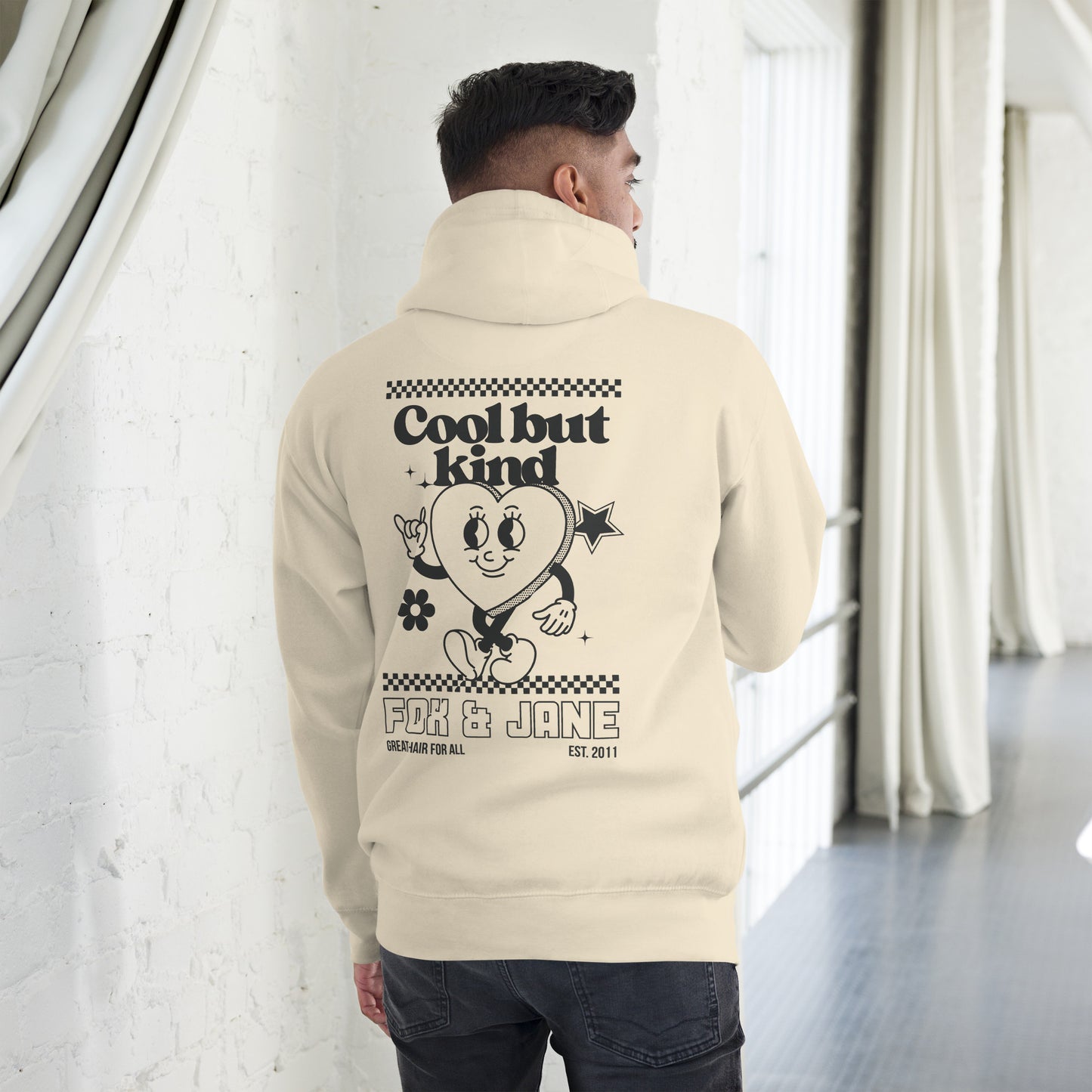 COOL BUT KIND Unisex Hoodie | Back Print | Off Black