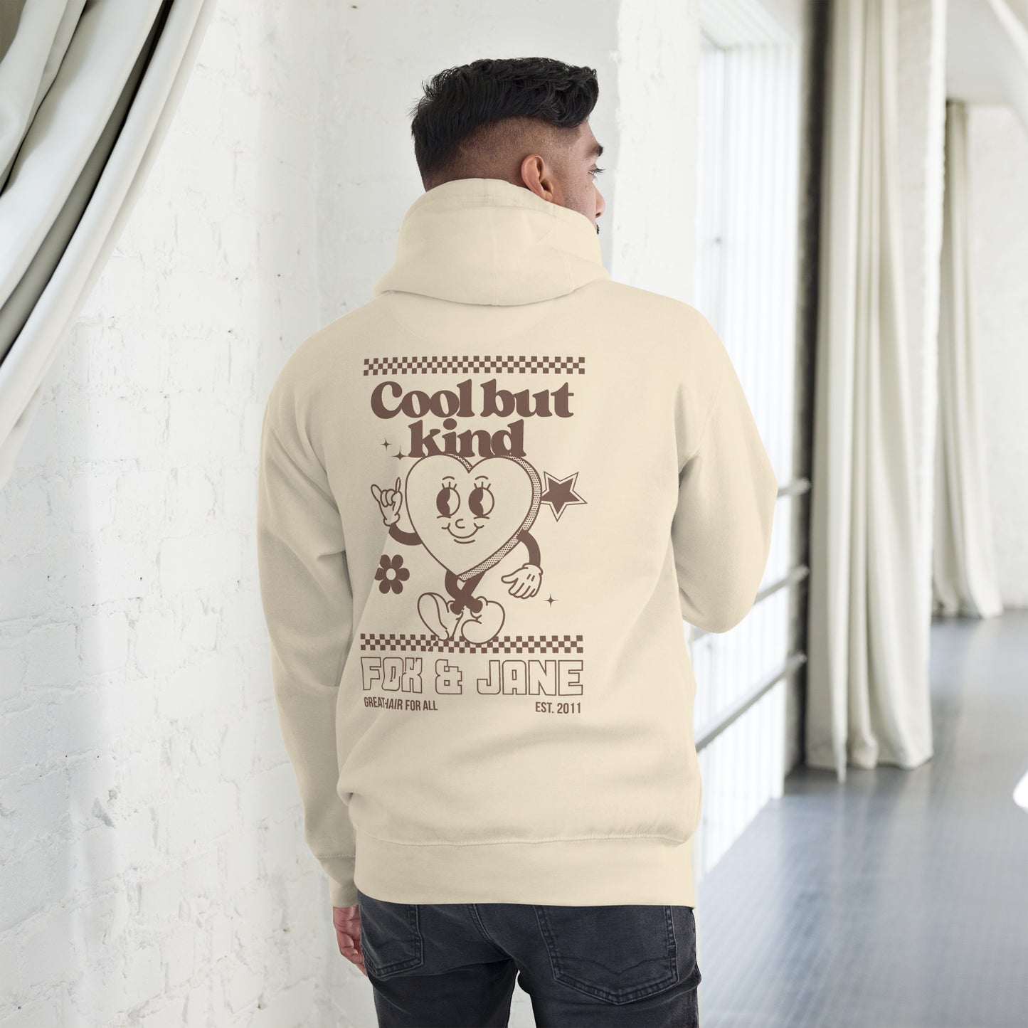 COOL BUT KIND Unisex Hoodie | Back Print | Brown