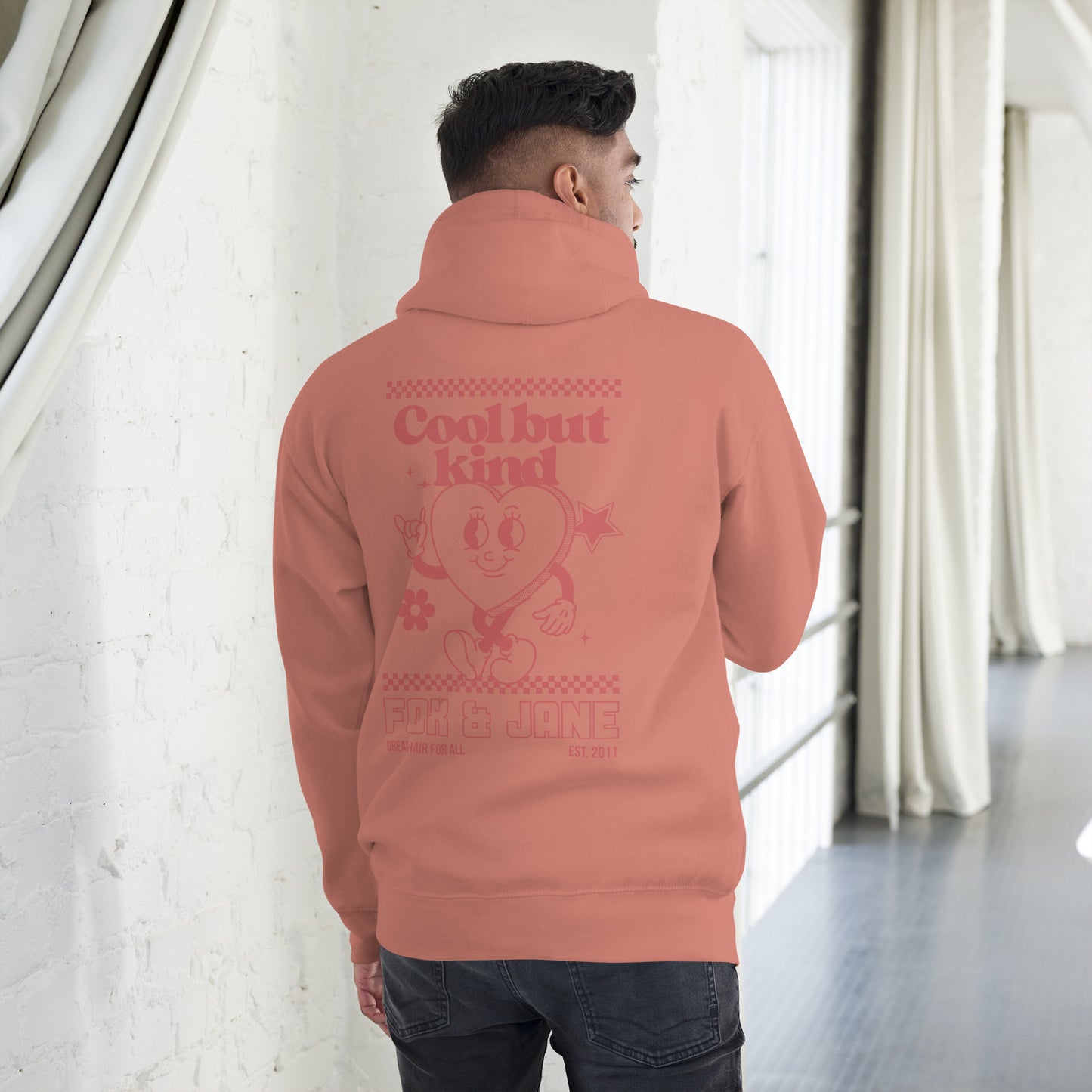 COOL BUT KIND Unisex Hoodie | Back Print | Dusty Rose