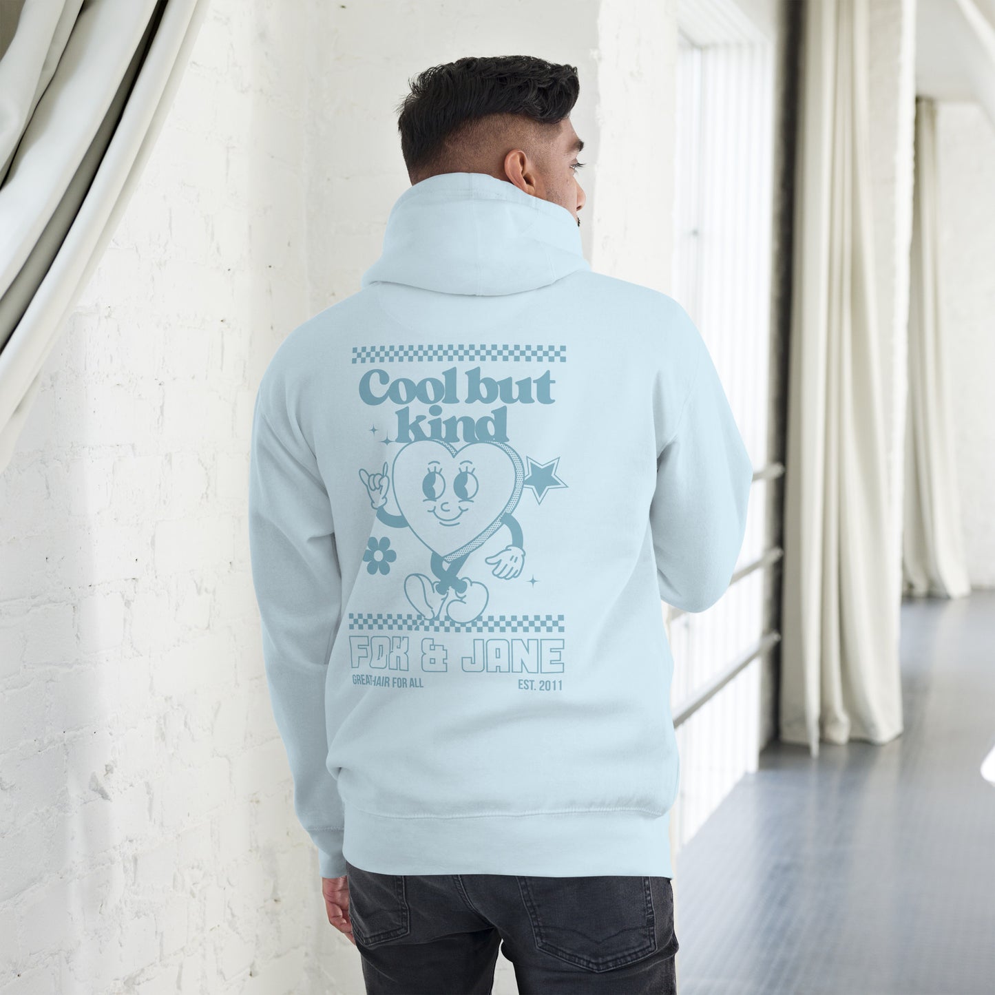 COOL BUT KIND Unisex Hoodie | Back Print | Sky Blue